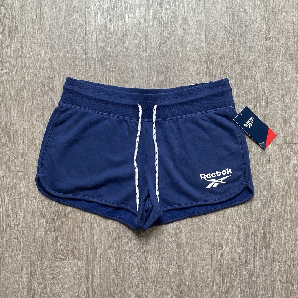 NWT Reebok Navy Relaxed Balance Short Women's Medium Loungewear Medieval Blue